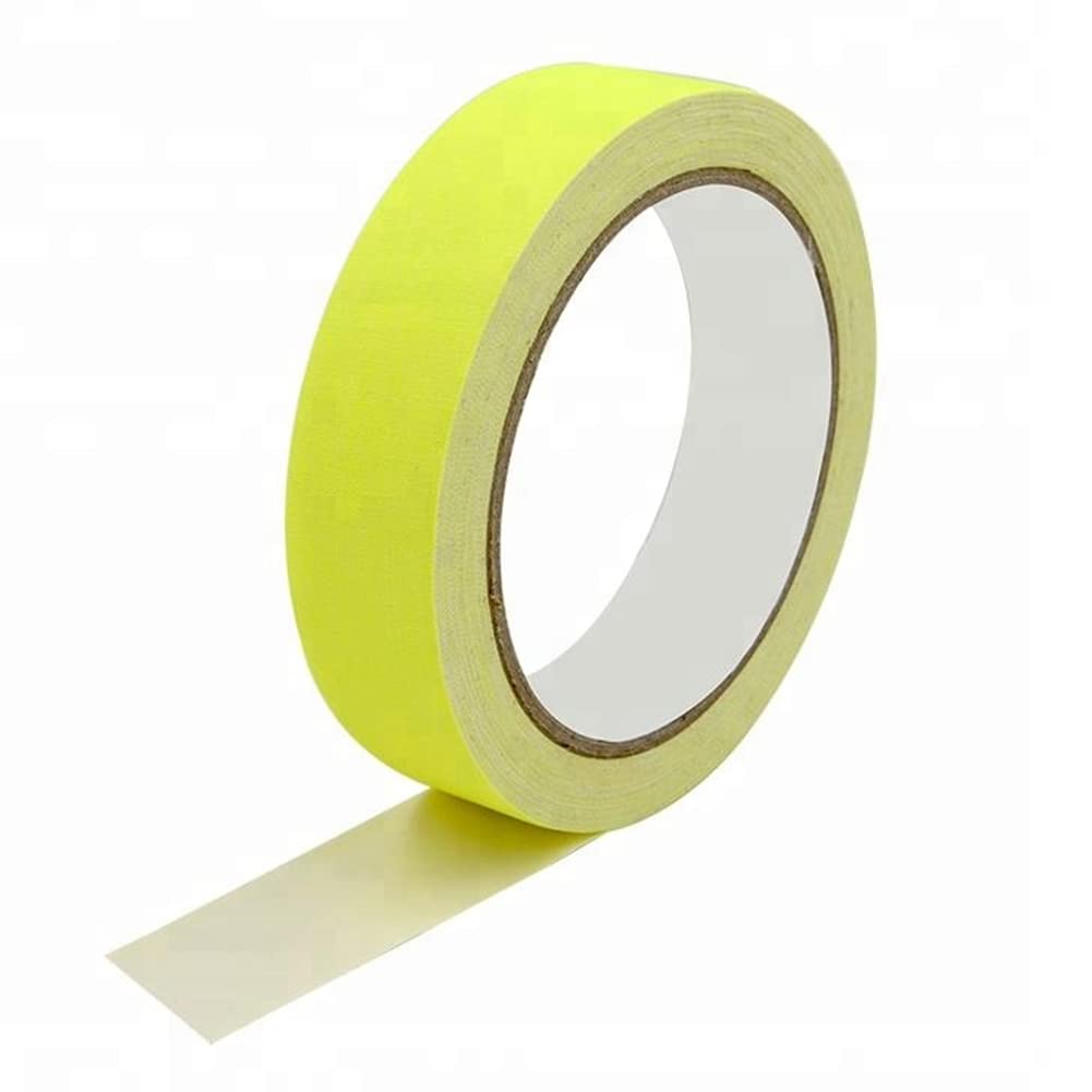 Fluorescent Yellow Gaffer Tape Neon Yellow Gaffers Spike Tape Black Light UV Reactive Fluorescent Spike Tape for Stage,Party Play Grid Floors Color