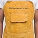 FaroLy Leather Welding Clothes Apron Split Leg for Men Heavy Duty Safety Leg Protection with Tool Pockets, Style1, Beige