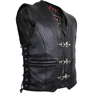 MDM Leren herenvest, bikervest, leren kutt, rundleer, clubvest