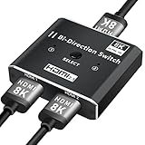 HDMI 2.1 Switch, 8K HDMI 2.1 Splitter 4K@120Hz Ultra HD Bidirektional HDMI Switch 2 In 1 Out oder 1 In 2 Out HDMI Verteiler, 8K HDMI Switch Unterstützt 48Gbps, HDCP2.3, HDR10 für TV/PS5/Xbox/Monitors