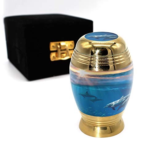 Divine Dolphins Cremation Urn for Ashes Adult Male - Beautifully Handcrafted Decorative Urns & Personalized Cremation Urn for Ashes for Women