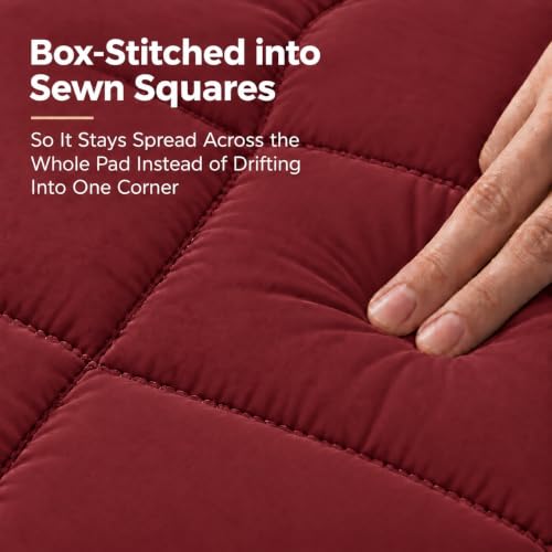 Image of Cloth Fusion Soft Microfiber Mattress Topper, King 72x72 in, Maroon