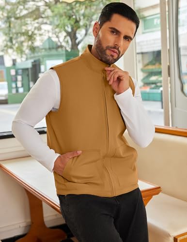 Image of COOFANDY Men's Sleeveless Jacket Casual Lightweight Outerwear Vest with Zipper Outdoor Work Hiking Travel Golf Vest with Pockets