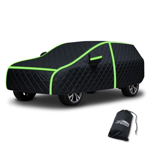 Anti-Ice SUV Cover for Honda Ballade 1980 Custom Fit for Honda,Toyota,Winter Car Covers Snowproof Cover Waterproof All Weather with 6 Reflective Strips&Driver Side Zip,Sedan/SUV