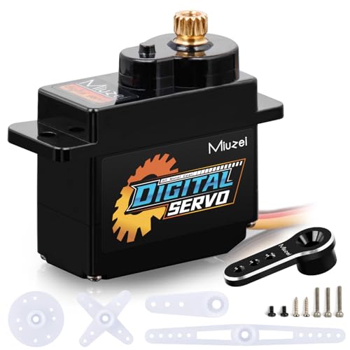 for AXIAL SCX24 Servo, Miuzei 12g Servo Motor Metal Gear Digital RC Steering with Horn Arm SCX24 Upgrade Parts (1)