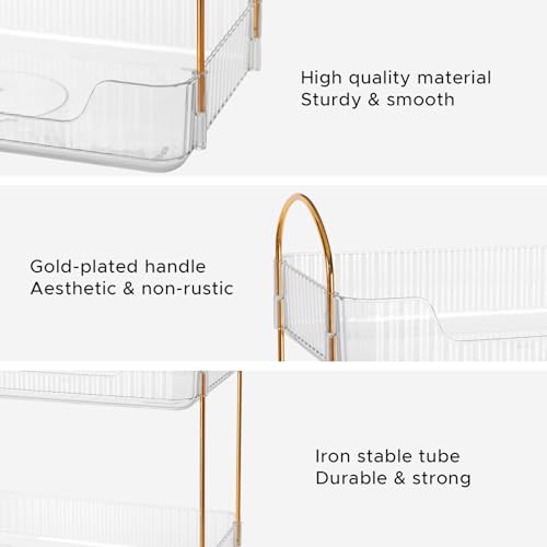 Image of Nayasa Plastic Makeup Organizer Big | Two Tier Vanity Organizer | Make-up, Cosmetic, Jewellery, Skincare Storage Box | Multipurpose Storage Rack| Bathroom, Bedroom, Dressing Table | Transparent