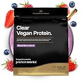 Protein Works | Clear Vegan Protein - GOLD Innovation, Hydrolysed Pea Protein, Refreshing High Protein Drink, Low Sugar, Zero Fat, Mixed Berry Burst, 18 Servings, 270g