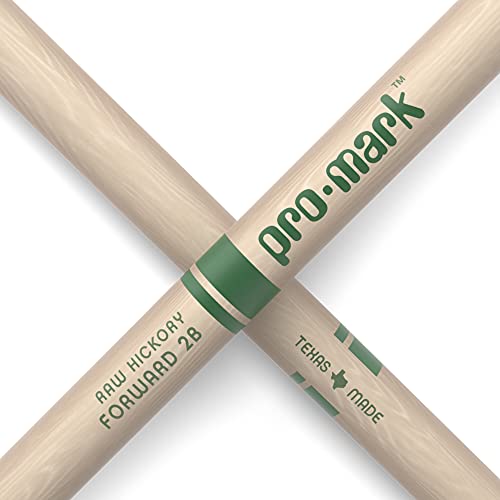 Promark Classic Forward 2B Raw Hickory Drumsticks, Oval Nylon Tip, One Pair #TOP4