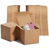 Boîtes Cadeaux Papier Kraft, 15 Boîte Cadeau Carrée, 13x13x13 cm Boîtes en Carton avec Couvercle, Petites Boîtes Cadeaux Vides Kraft, pour les Surprises Créatives(Brun)