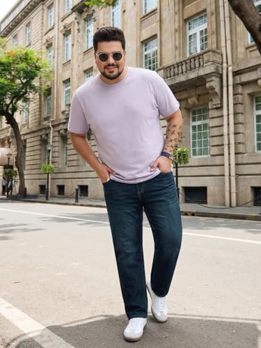 Image of Urbano Plus Men's Relaxed Fit Washed Denim Jeans Non-Stretchable