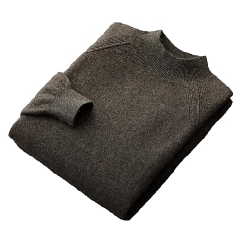 Pull homme tricoté manches longues 100% cachemire thermorégulateur à col mi-haut