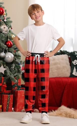 Boys Christmas Ugly Printed Drawstring Jogger Pants with Pockets 5-14 Years2