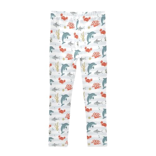 Girls Leggings Crab and Dolphin Toddler Girls Clothes Leggings for Girls Toddler Girls Leggings 3-4T2