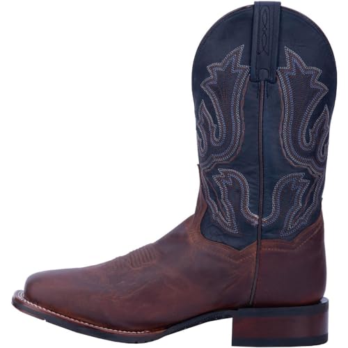 Image of Dan Post Mens Winslow Embroidered Square Toe Casual Boots Mid Calf - Blue, Brown