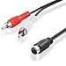 Produktbild Best Plug 1,5 Meter Y Audio Stereo Kabel Adapter Verteiler Splitter Weiche, 2 L-R Cinch Stecker auf 1 5pol MIDI Stecker, Schwarz