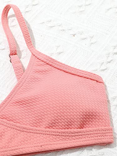 Milumia Girl's Two Piece Swimsuit Wrap V Neck Spaghetti Strap Wireless Bikini Set3