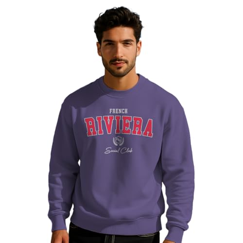 Image of Nobero Men's Graphic Printed Oversized Sweatshirt | Cotton Rich Fleece Round Neck Pullover | Relaxed Fit Casual Winter Wear for Men