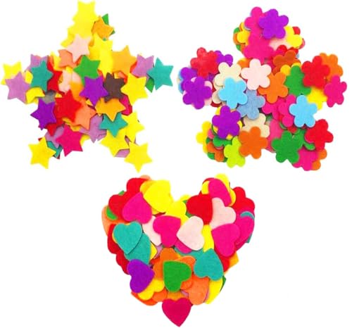Hyamass 300pcs Multicolor Mini Felt Flower, Heart...