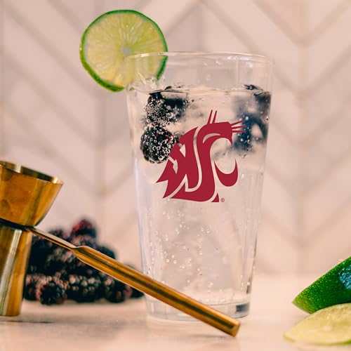 Image of Logo Brands NCAA 16 oz Pint Glass - Durable Glass With Bold Team Color- Chip-Resistant Rim Drinkware For Fans, Tailgates, Home Bars & Everyday Use