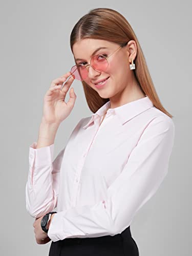 Image of Style Quotient Women Solid Polycotton Regular Formal Shirt