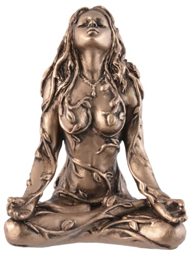 Veronese Earth Goddess Gaia in Lotus Position, Closed Eyes, Bronze, LxBxH ca. 5x3x7cm