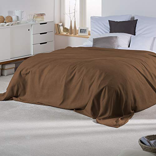 Beautissu Tagesdecke 210x280 cm Überwurfdecken für Sofa Romantica Wildleder-Optik Überwurf Bettabdeckung Tagesdecken Bettüberwurf & Sofaüberwurf Decke Sofa Überwurfdecke Bett Tagesdecke Braun