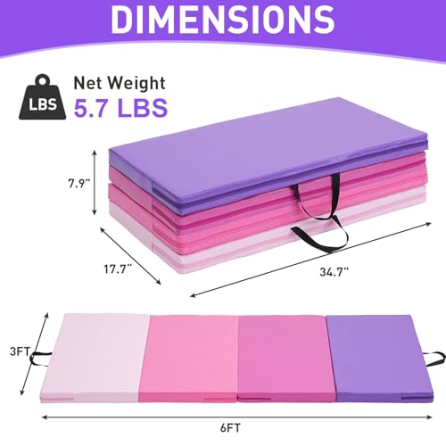 Joppoint 20 Gymnastics Mat, 3'X6'X2'' Thick 4-Panel Folding Kids' Gymnastic Tumbling Mat thumb #5