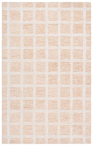Tapete decorativo SAFAVIEH 5' x 8' en lana naranja e ivory miniatura 1