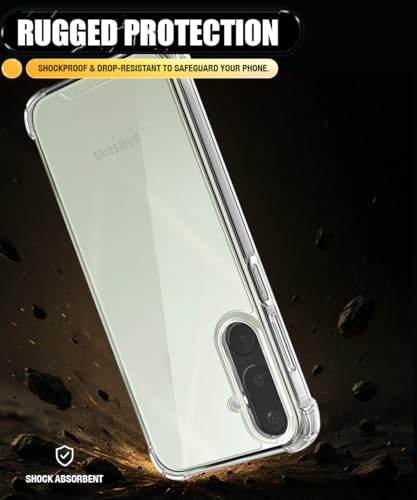 Image of WOW IMAGINE Ultra-Hybrid Crystal Clear Back Case for Samsung Galaxy M56 5G | Galaxy F56 5G | Shockproof Design | Camera Protection Bump | Hard Mobile Back Cover with Cushioned Edges - Transparent