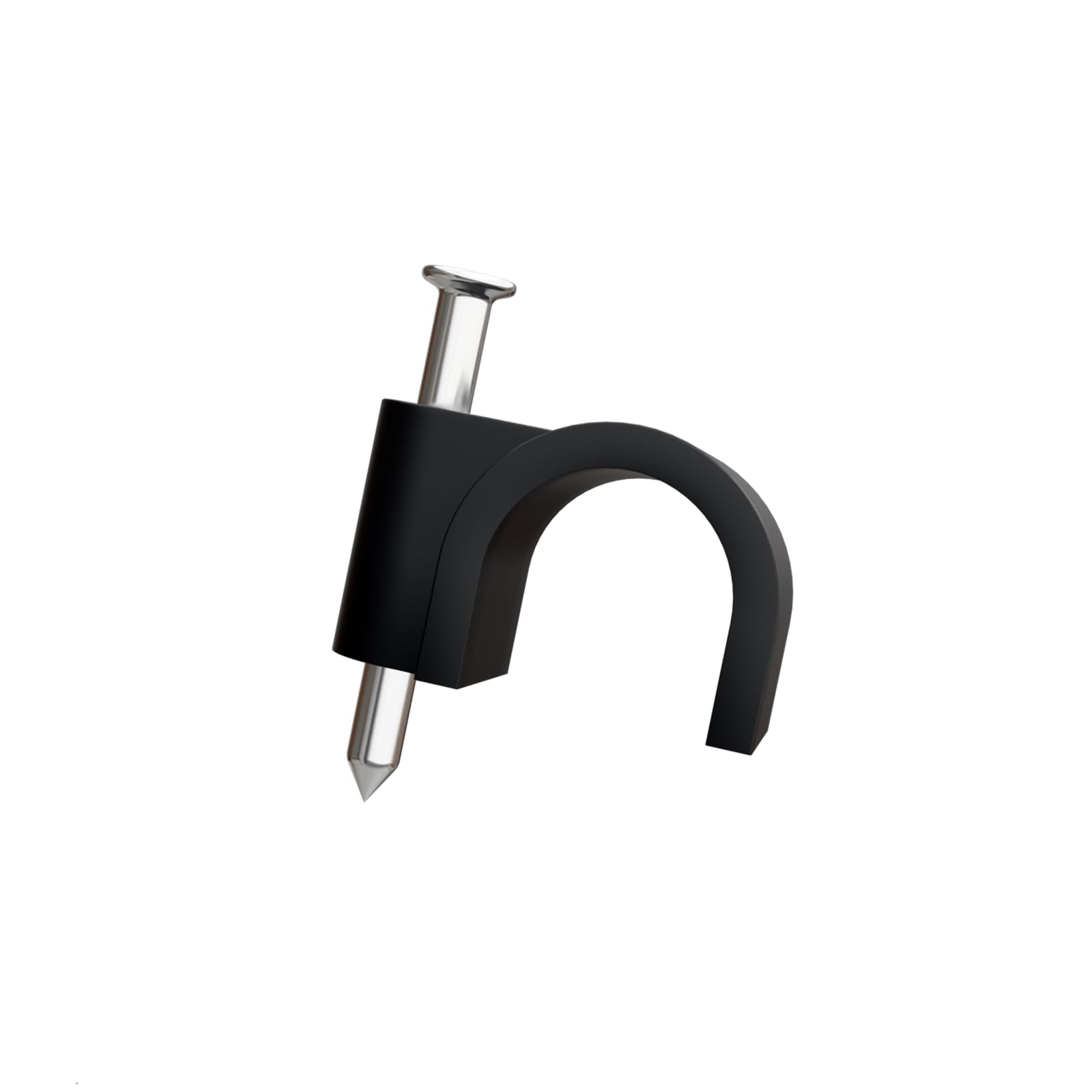rhinocables Round Cable Clips 100 Pack Cable Management Clamps Wall Tidy Clips 4mm, 5mm, 6mm, 7mm, 8mm Wire for Ethernet, Telephone, TV and other cables (Black, 8mm)