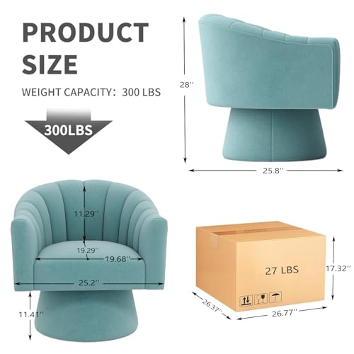 Sillón giratorio terciopelo azul miniatura 2