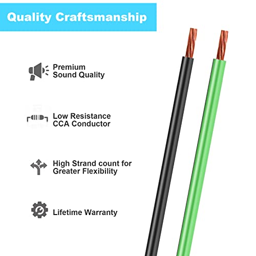 Aotorua 12 Gauge Wire 50 Feet 2 Conductors Power Ground Cable, 12Awg Stranded Flexible Wire For Electrical Wire, Primary Automotive Wire, Battery Cable, Car Audio Speaker, 12 Volt Low Voltage Wiring #TOP1