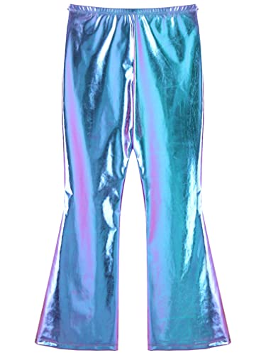 Mens 60s 70s Retro Vintage Bell Bottom Trousers Leggings Metallic Stretch Super Flares Long Pants4
