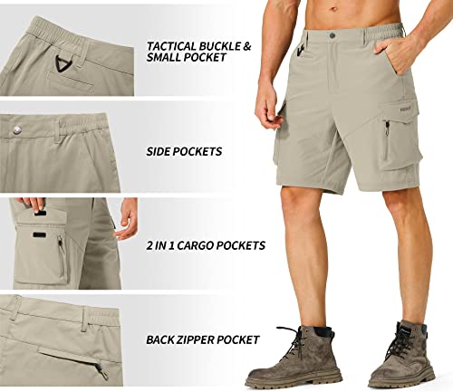 Men's Hiking Cargo Shorts Quick Dry Lightweight Travel Shorts With Multi Pockets For Fishing Camping Golf #TOP3
