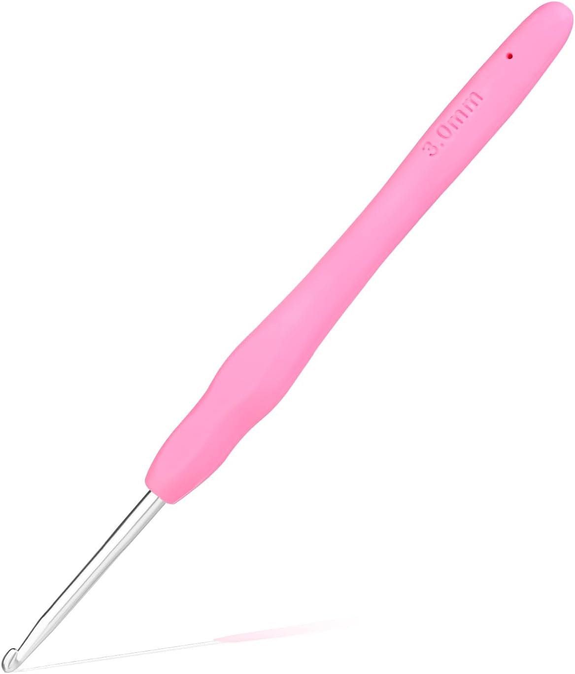 3 mm Crochet Hook, Ergonomic Handle for Arthritic Hands, Extra Long Knitting Needles for Beginners and Crocheting Yarn (3 mm)