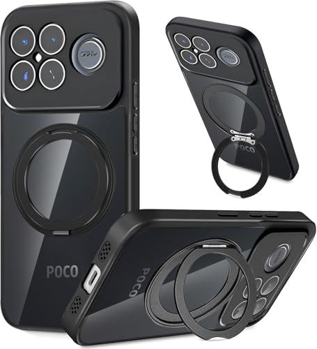 nahailun �P�[�X Xiaomi POCO F8 Ultra 5G �N���A �p�� �w��h�~ �ČRMIL�K�i �����O�t�� 360°��] �X�^���h�@�\ 2�d�\�� �Ռ��z�� �X�}�z�P�[�X �ϋv�� �����h�~ ���΂݂Ȃ� XiaomiPOCO F8 Ultr
