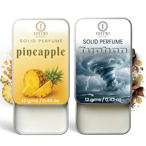 Image of IDITRI EXPORT Solid Perfume |pineapple&Typhon Alcohol Free Wax Perfume Balm, Long Lasting | Pocket Tin 12g, Pack Of 2| Non Greasy Smooth Glide, Travel Friendly Men And Women