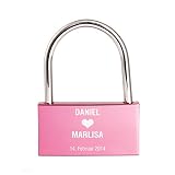 Cadenas d'amour avec gravure rose - Personnalisable