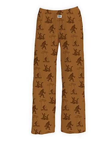 BRIEF INSANITY Outdoors and Camping Pajamas - Funny Camping Pjs for Women and Men, Comfy, Ultra Soft, Novelty Unisex Pajama Bottoms, Bigfoot Abduction Lounge Pants, Medium
