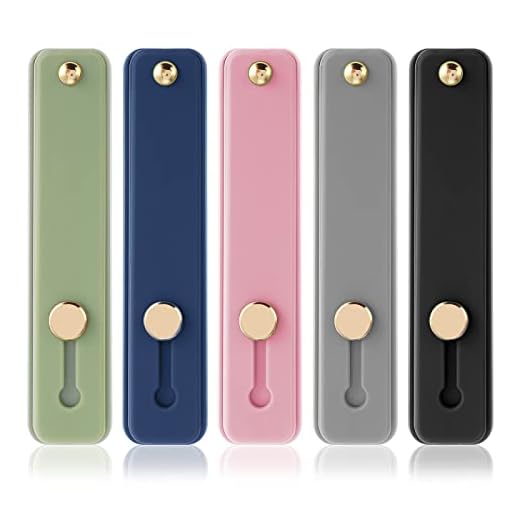 Sibba 5pcs Phone Strap Grip Holder Loop Finger Kickstand Strap Universal Telescopic Cell Mobile Phone Grips Stand Silicone Non-Slip Brackets Belt for Back of Most Smartphones (Multicolor Style A)