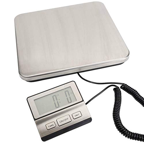 200Kg 440Lb Industrial Digital Postal Scale, Mocco Heavy Duty Stainless Steel Large Platform With Weighing Indicator Powered By Batteries Or Ac Adapter For Ups Usps Floor Bench Office Weight #TOP6
