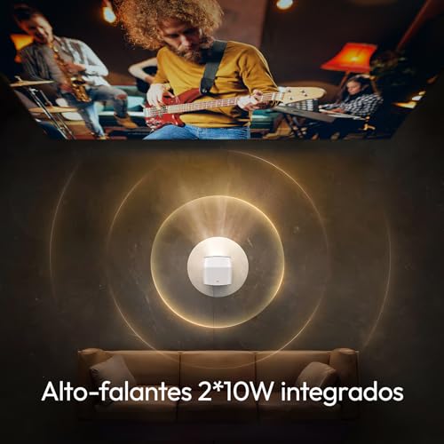 Projetor VEVSHAO A22 Full HD 1080P, 1000 ANSI lumens, foco automático, suporta projeção sem fio e te