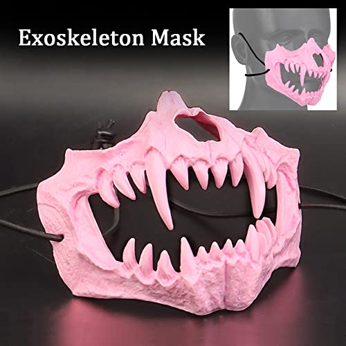 Yzpacc Half Halloween Skeleton Mask Cosplay Resin Half Face Skull Scary Mask Cosplay Decorative - Image 4