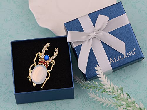 Alilang Antique Gold Tone Egyptian Vintage Pincher Scarab Beetle Bug Brooch Pin #TOP5