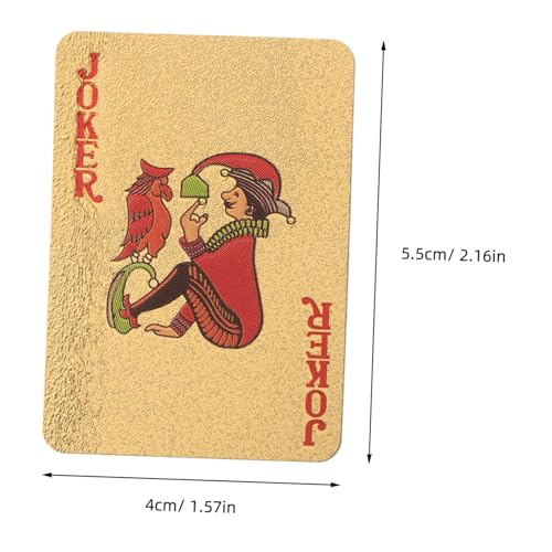 Generisch 1 Satz Mini-pokerspielzeug Spiele Brettspielkarten Mini-spielkartenspielzeug Zappeln Partybevorzugungen Für Wasserfeste Pokerkarten Reisespiel Minikarten Plastik Golden – Bild 3