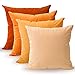 Tayis Set da 4 Federe Cuscini Divano 45x45 cm,Arancia Velluto Morbido Decorativo Federa Cuscino per la Casa,Quadrato Copricuscini per Soggiorno,Divano,Camera da Letto con Cerniera Invisibile-Arancione