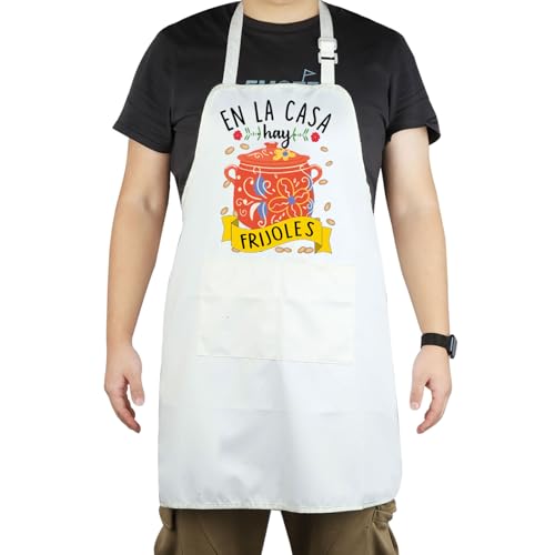 Tablier de cuisine noir CENWA ajustable homme femme avec poches de rangement