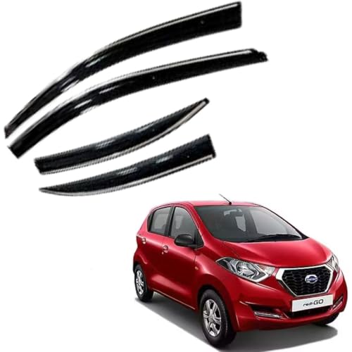 Image of CAR SAAZ Chrome Line Door Visor for Redi-Go (2020-2022) (Set of 4Pcs) | Rain Guard | Wind Deflector