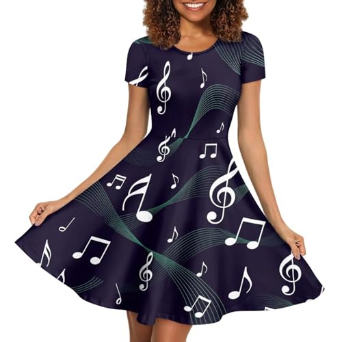 Image of AFPANQZ Womens Casual Summer Lightweight Vintage Dress Short Sleeve Midi Dress Knee-Long Luxury Formal Dress