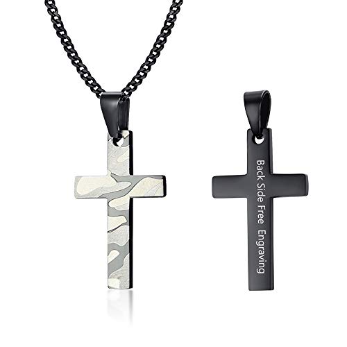 Custom Stainless Steel Soldier Camouflage Cross Necklace Pendent Army Special Forces Necklace Pendent for Men Boy